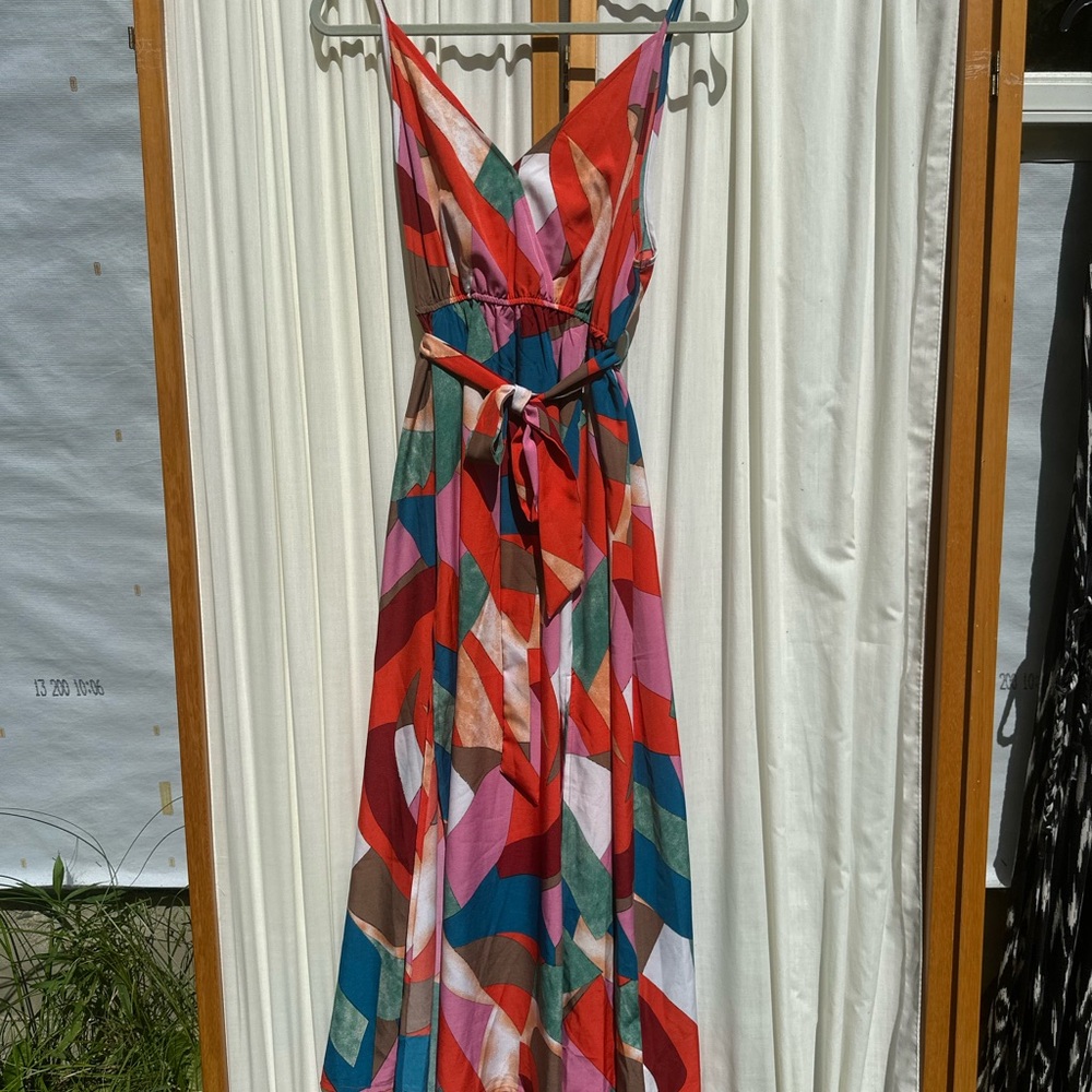NWT CUPSHE Colorful Geometric Print Maxi Dress